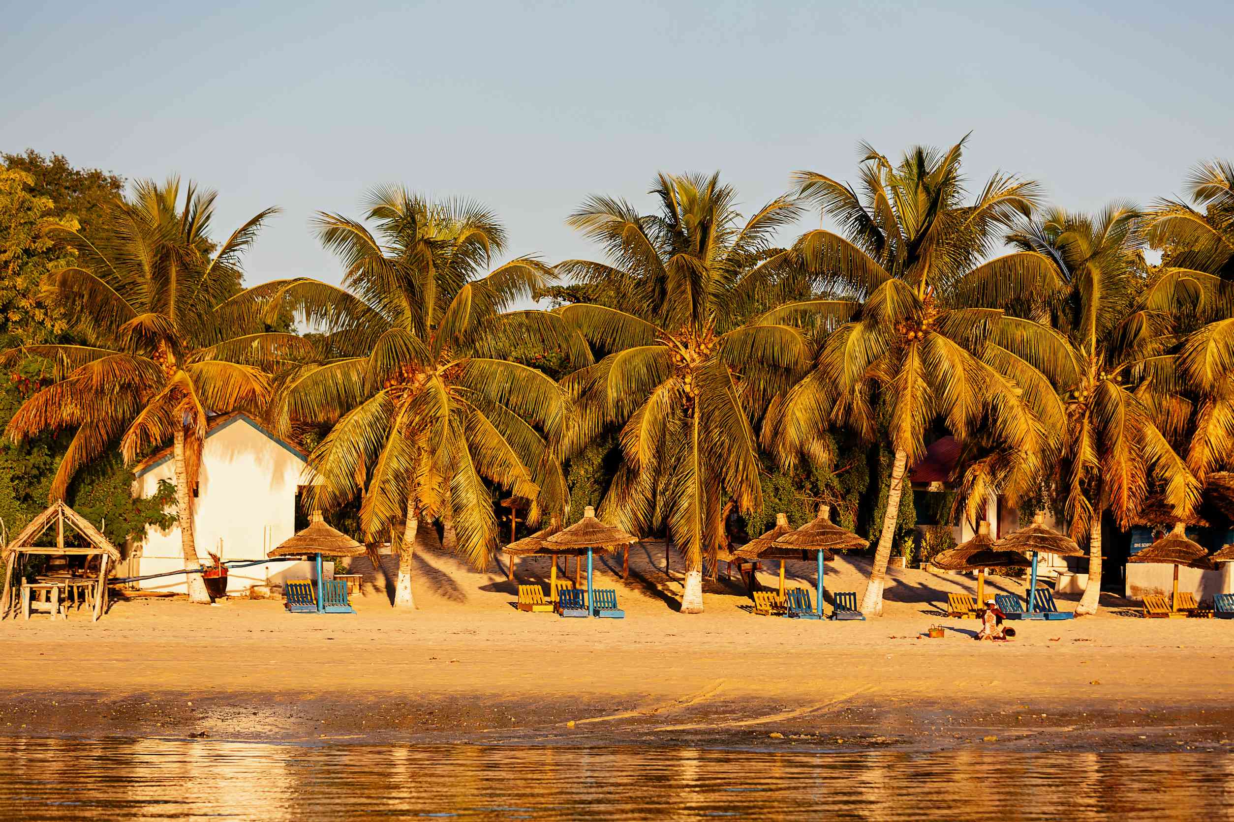 Ifaty beach with palm trees, Madagascar