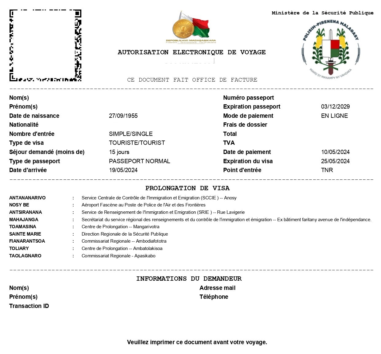 Approved Madagascar Visa Sample Approved Madagascar Visa Sample