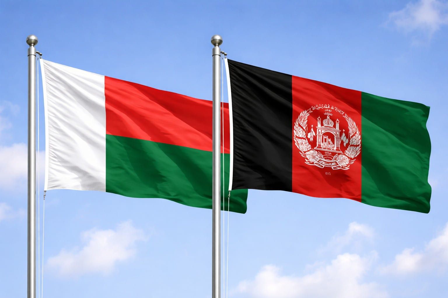 Madagascar Flag And Afghanistan Flag