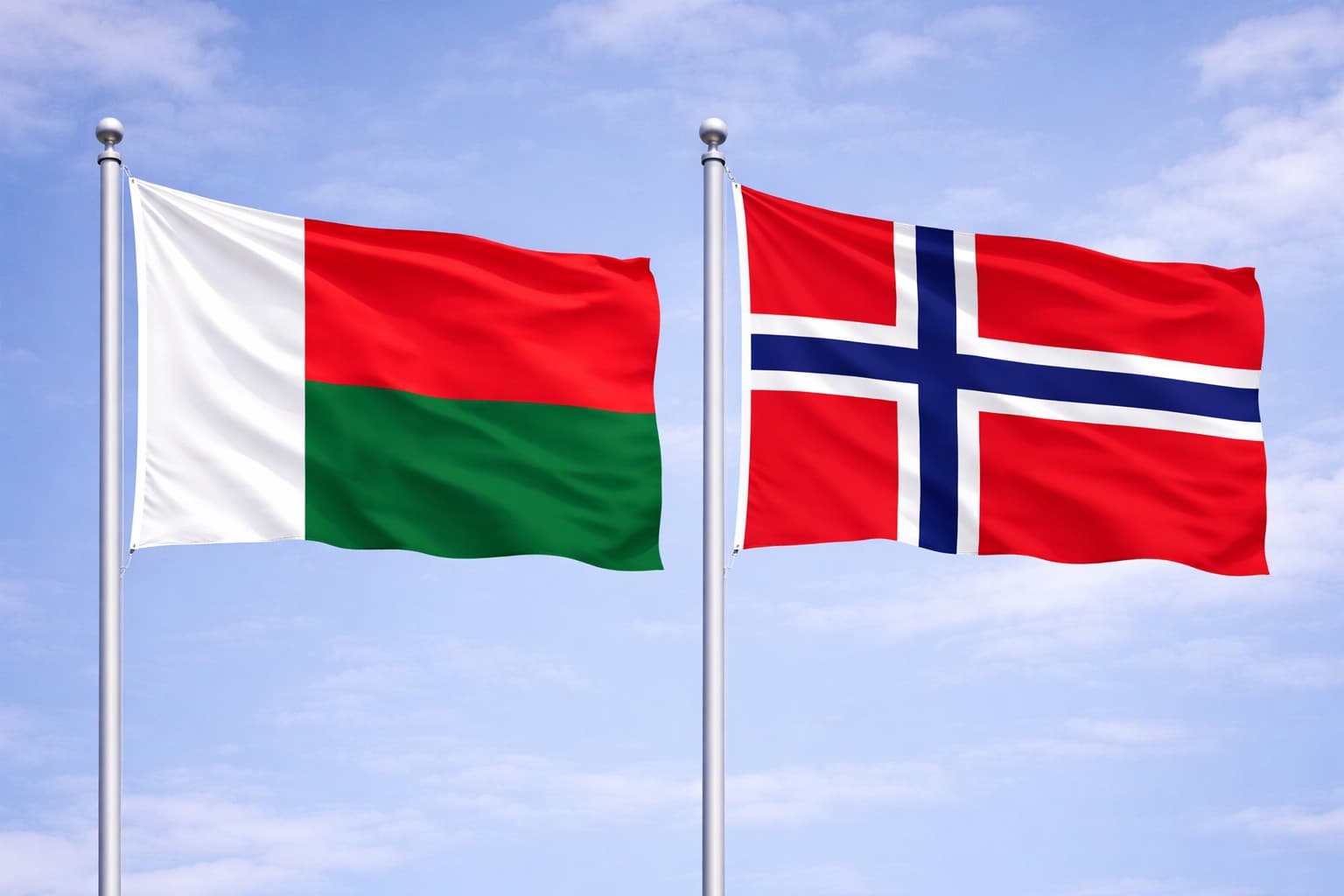 Madagascar Flag And Bouvet Island Flag
