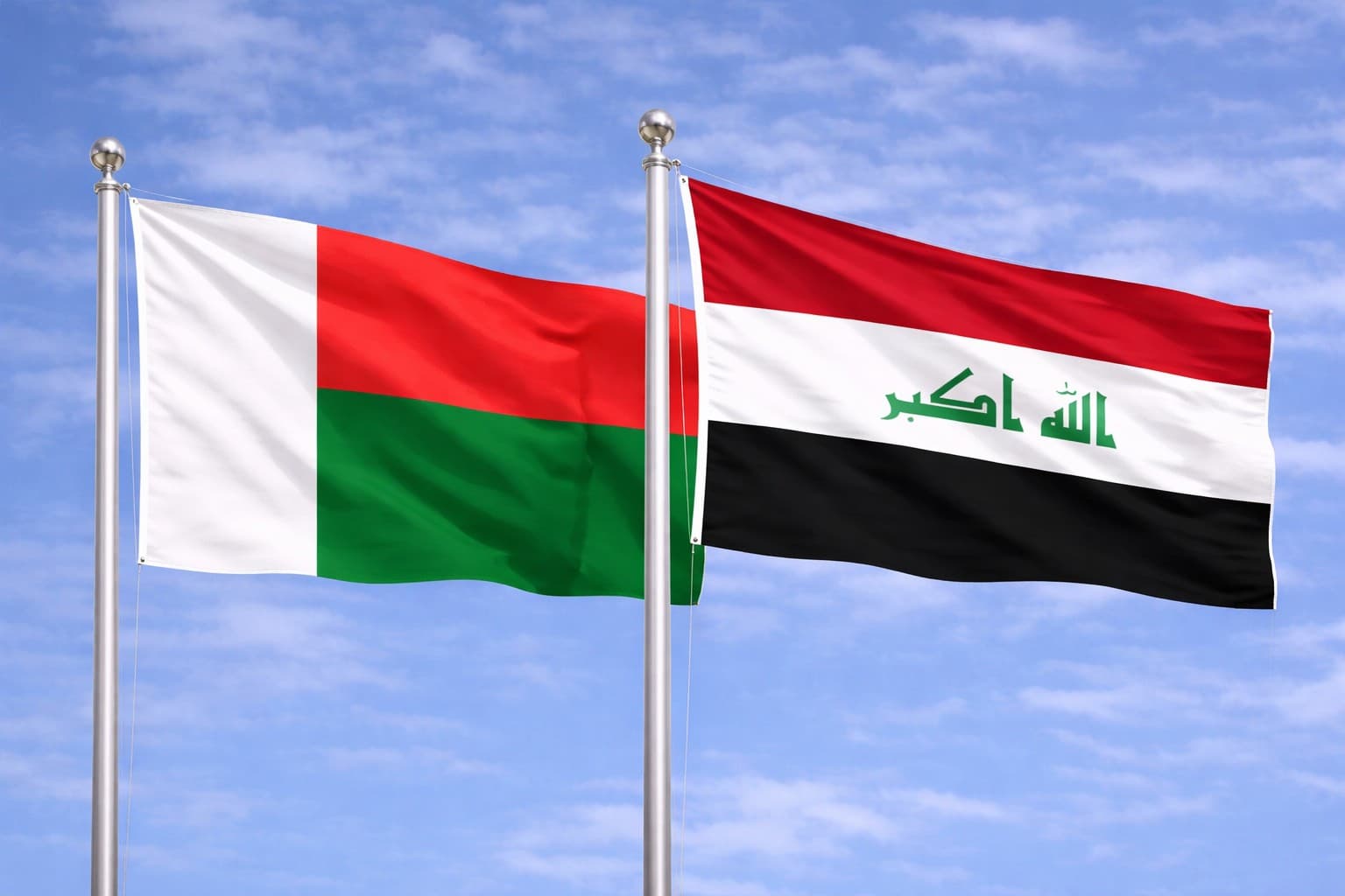 Madagascar Flag And Iraq Flag