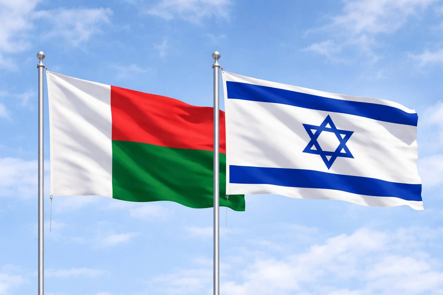 Madagascar Flag And Israel Flag