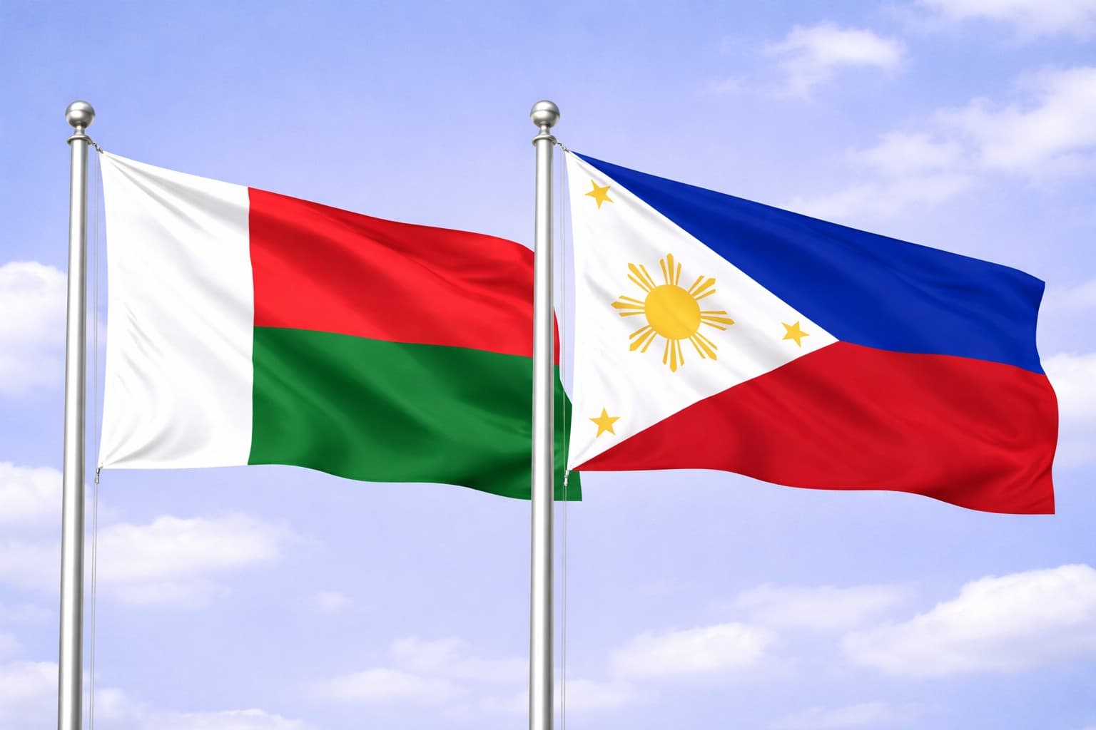 Madagascar Flag And Philippines Flag