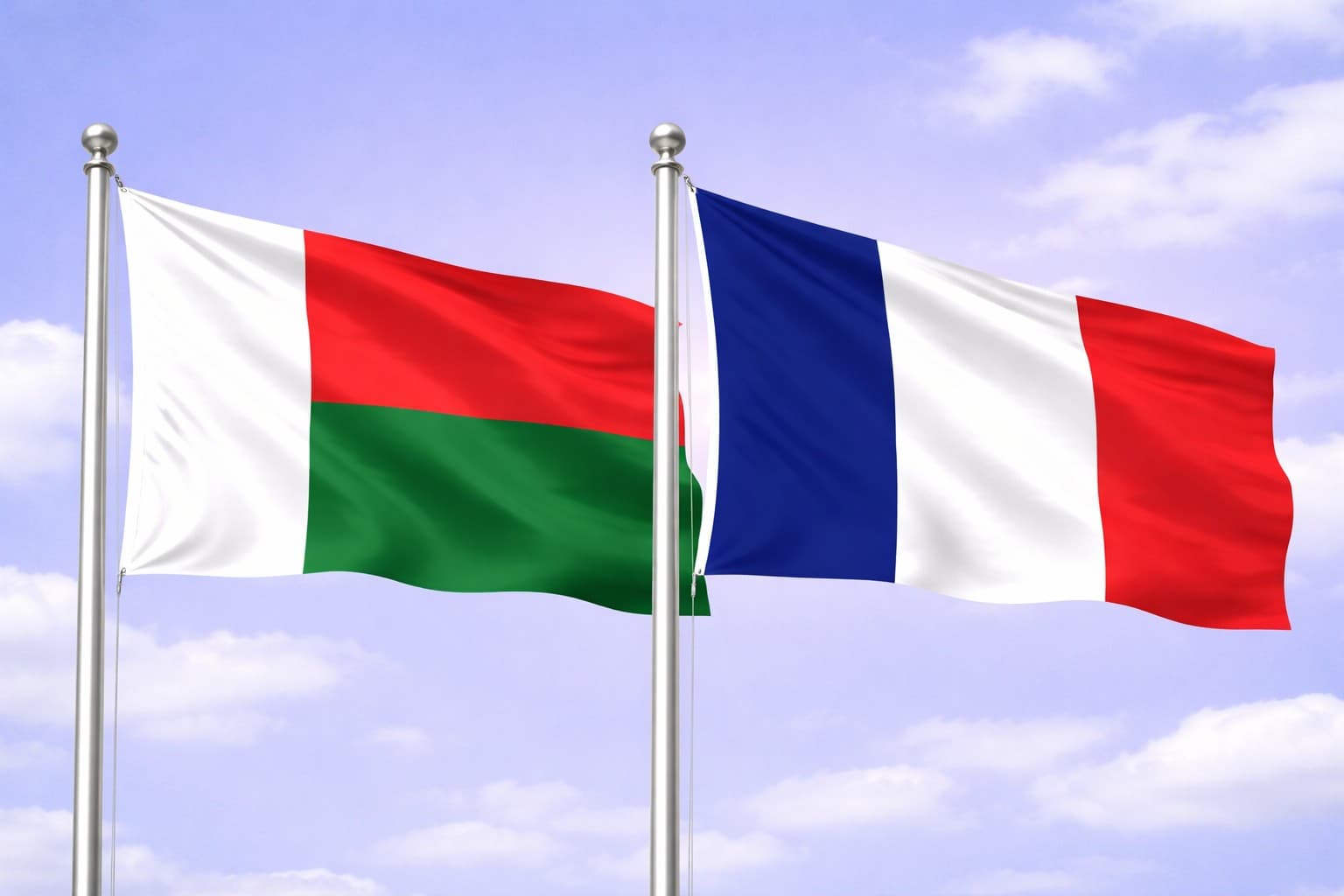 Madagascar Flag And Saint Martin Flag