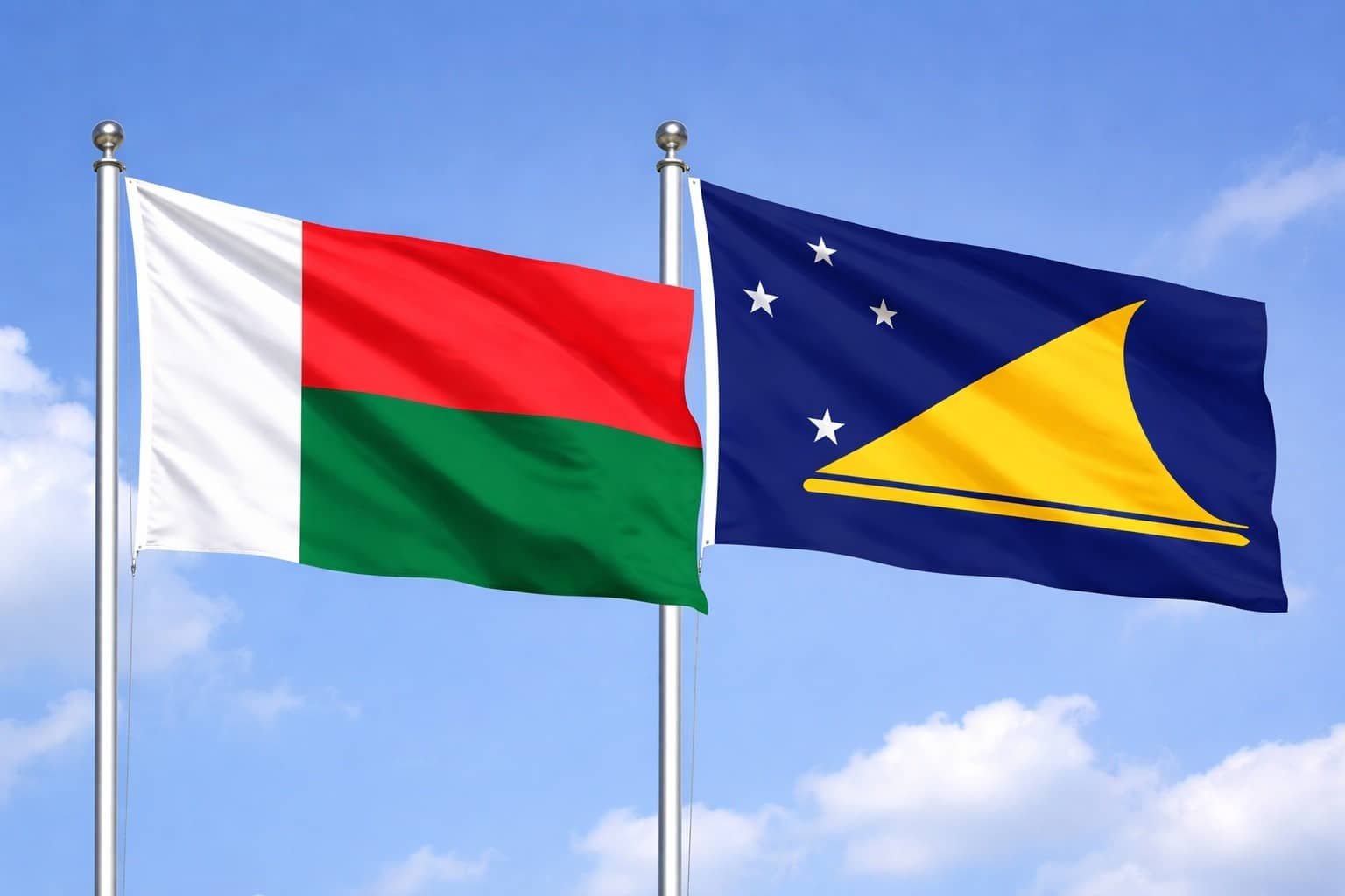 Madagascar Flag And Tokelau Flag