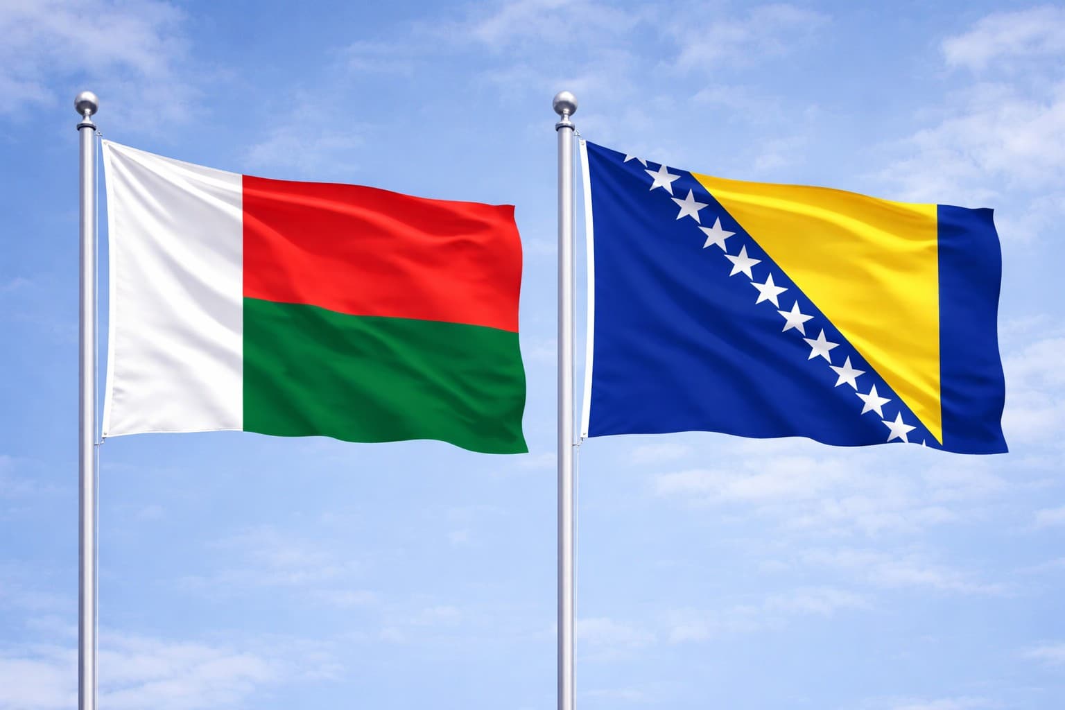 Madagascar Flag Bosnia And Herzegovina Flag