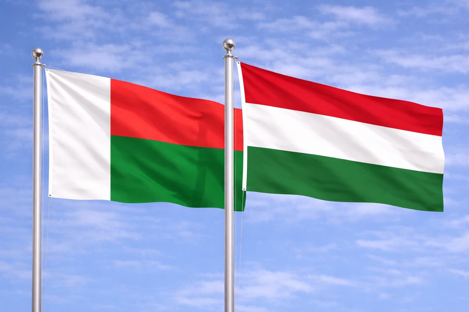 Madagascar Flag Hungary Flag