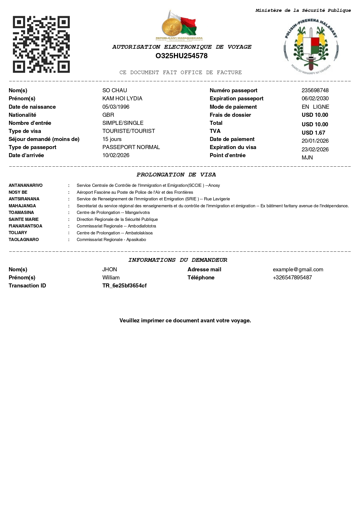 Madagascar Tourist EVisa