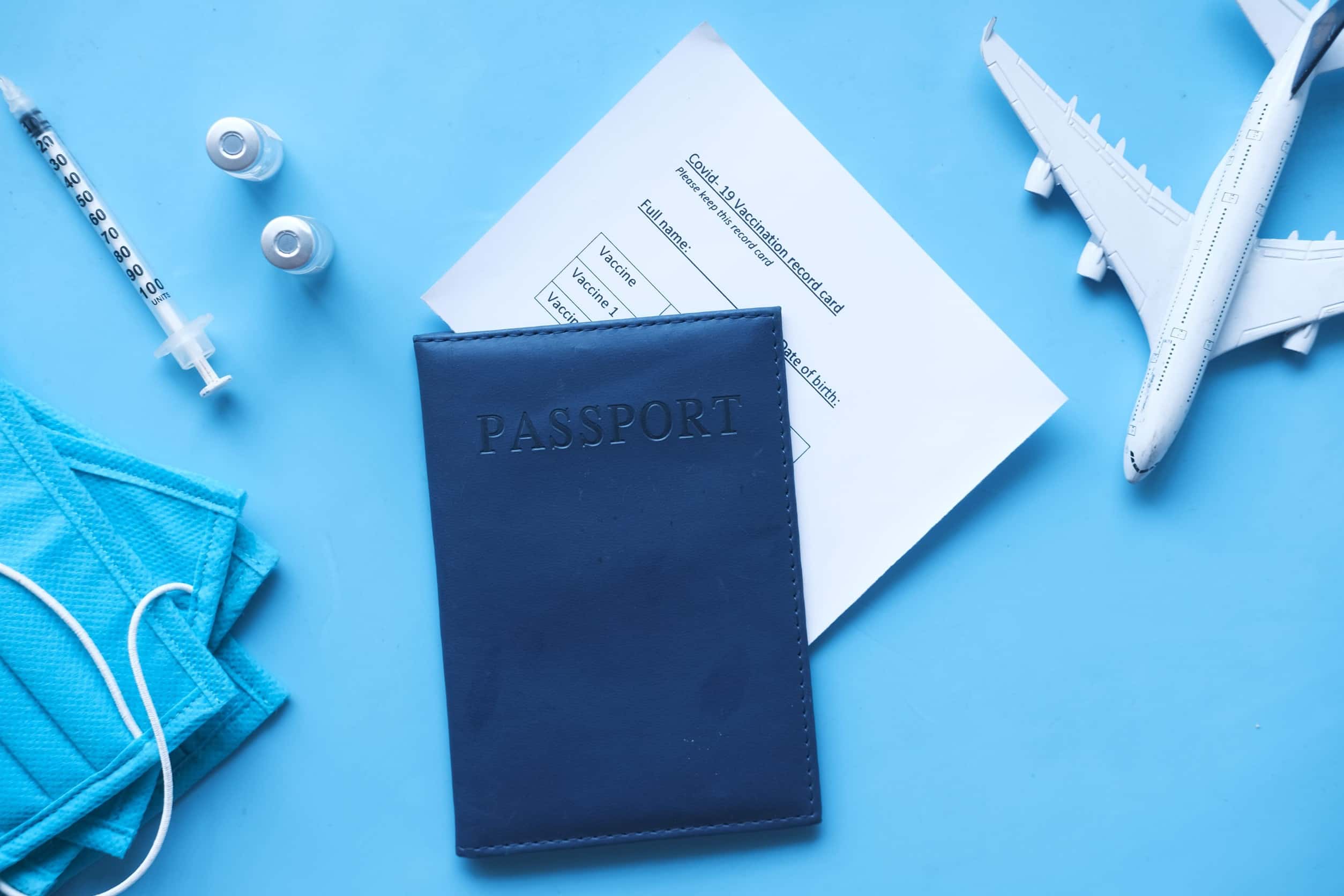 Passport On Blue Background