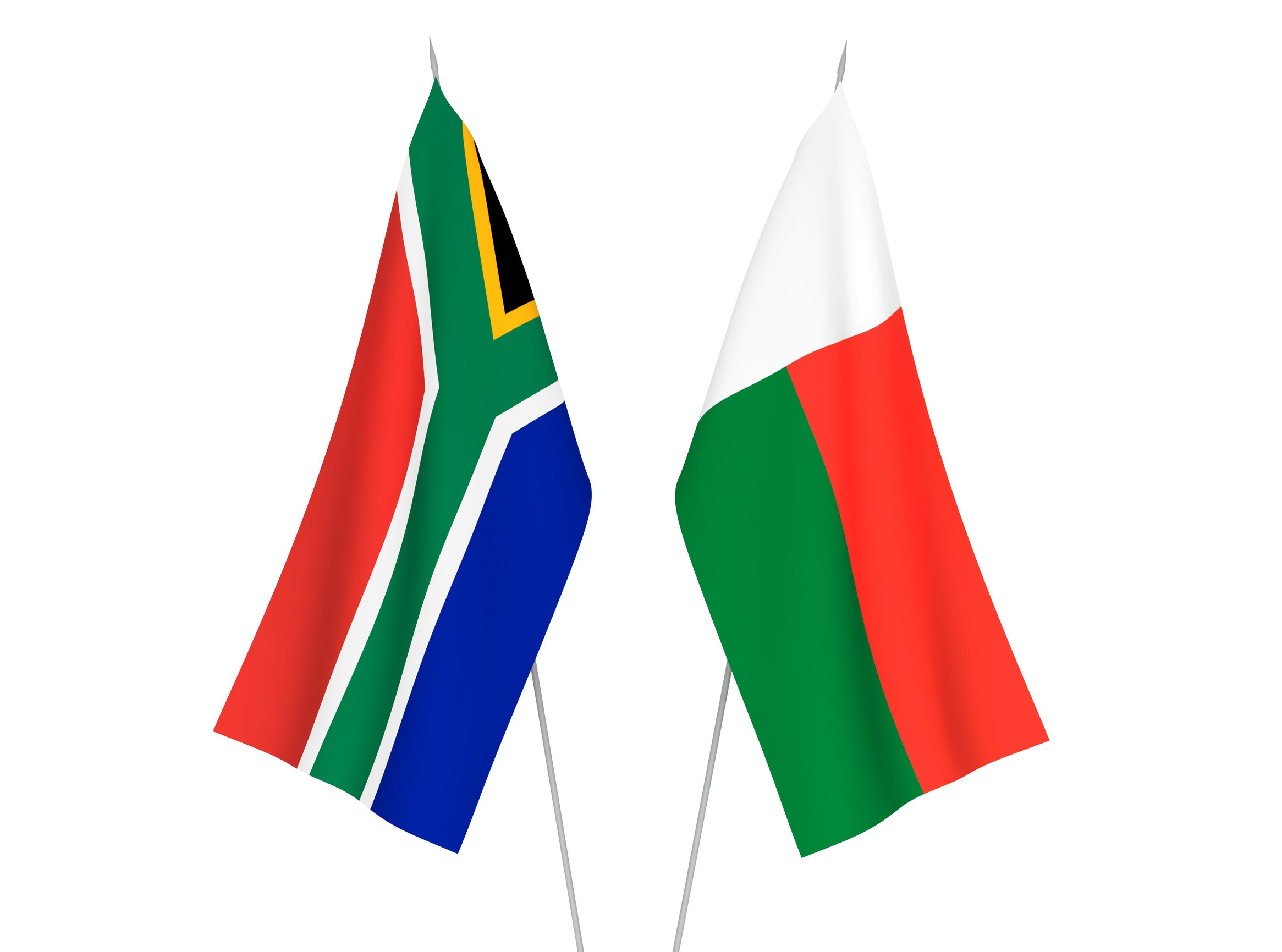 South Africa And Madagascar Flags Together