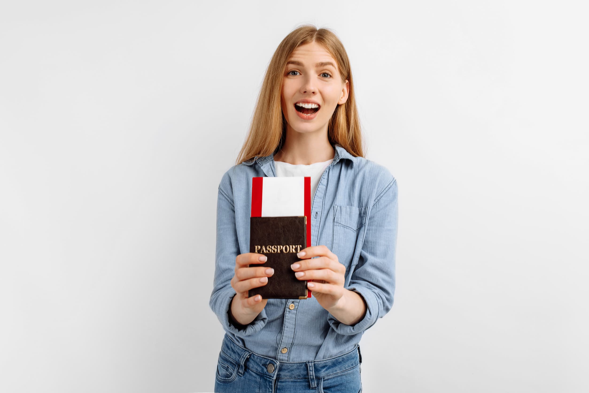 Woman Holding Travel Tickets And Passport